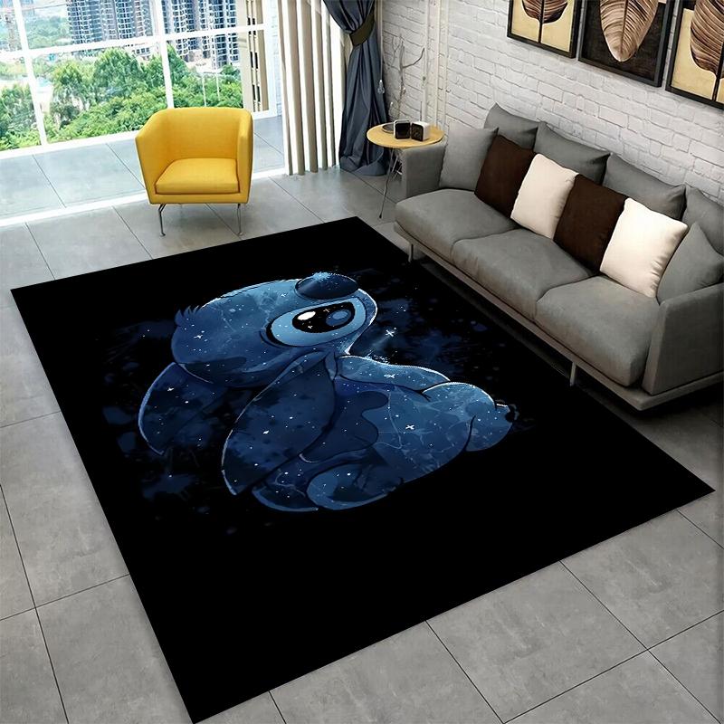 Cute S-Stitch Cartoon Non-Slip Area Rug for Living Room,Bedroom,Playroom,Soft Carpet Floor Mat Home Decor Rug Kids Room Gift