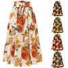 Women Floral Print Elastic Waist Pleated Skirt Multiple Colors All-match Lady Skirt