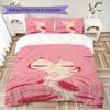 Rose Quartz Pattern Bedding uilt Set uilt Cover Pillowcase Home Decoration Birthday Gift (1 * duvet cover + 2 * pillowcase without core)