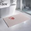 Funny Halloween Party Supplies Creepy Bathroom Rug, Color Changing Blood Red Footprint Escape Room Scene Decor Non Slip Scary Bath Mat for Home