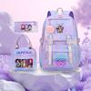 Kpop Demon Hunter Girl Troupe Elementary School Bag Three-Piece Set Lightweight Burden Reduction High School Girls School Bag Large Capacity Backpack