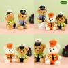 Whimsical Teddy Bear Plush Police Character Keychain For Car And Motorcycle