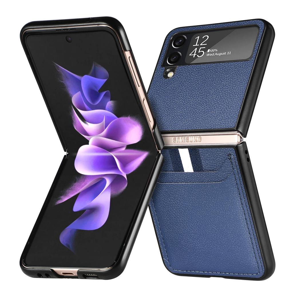 Складной матовый чехол-накладка Feeling Funda для Samsung Galaxy Z Flip 4 3 5G Flip4 Flip3 Flip6 Flip5 Flip 6 5 Чехол для телефона с отделением для карт