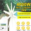 4000W Wind Generator 10 Blade White Wind Turbines Horizontal Home Powers Windmill Energy Turbines Charge 10 Pcs 12V 24V