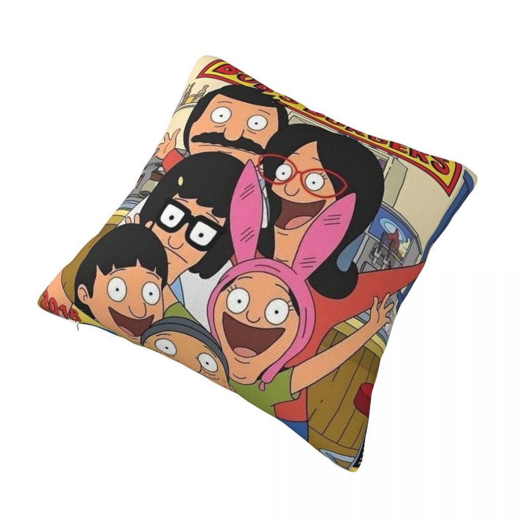 Bobs Funny B-Burgers Pillowcase Stuff Printed Cushion Cover Throw Pillow Cover Home Decorations Zippered Multiple Sizes