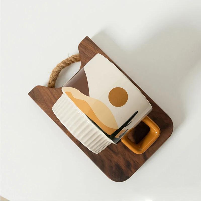 Кофейная чашка Morandi, керамическая кружка в стиле ретро для кофе, чашка для воды, чашка для завтрака, эффектная чашка с цветком, подарочная кофейная чашка