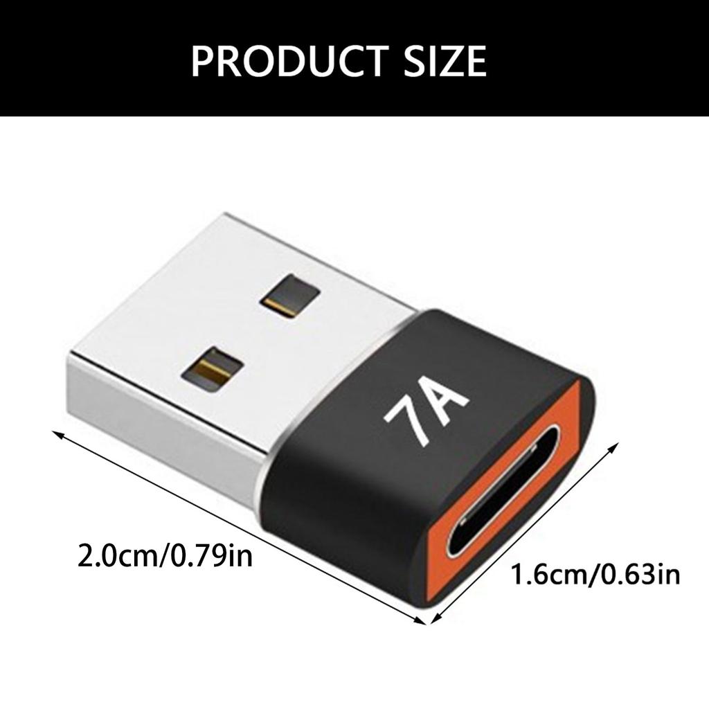Универсальные переходники Type C на USB-A, 6 А, быстрая зарядка, прочность, металлическая конструкция, передача данных, компактные, для путешествий
