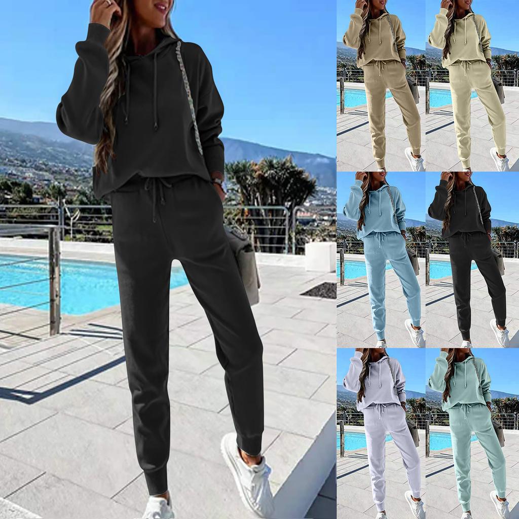 Женские флисовые худи, комплект из двух предметов, 2021, зимние толстовки, комплекты брюк, женские повседневные спортивные костюмы