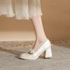 Мода 2025 Новые каблуки во французском стиле Брендовые туфли-лодочки Свадебная обувь Босоножки Мэри Джейн Женские Милые Удобные Модные Свадебные Ретро