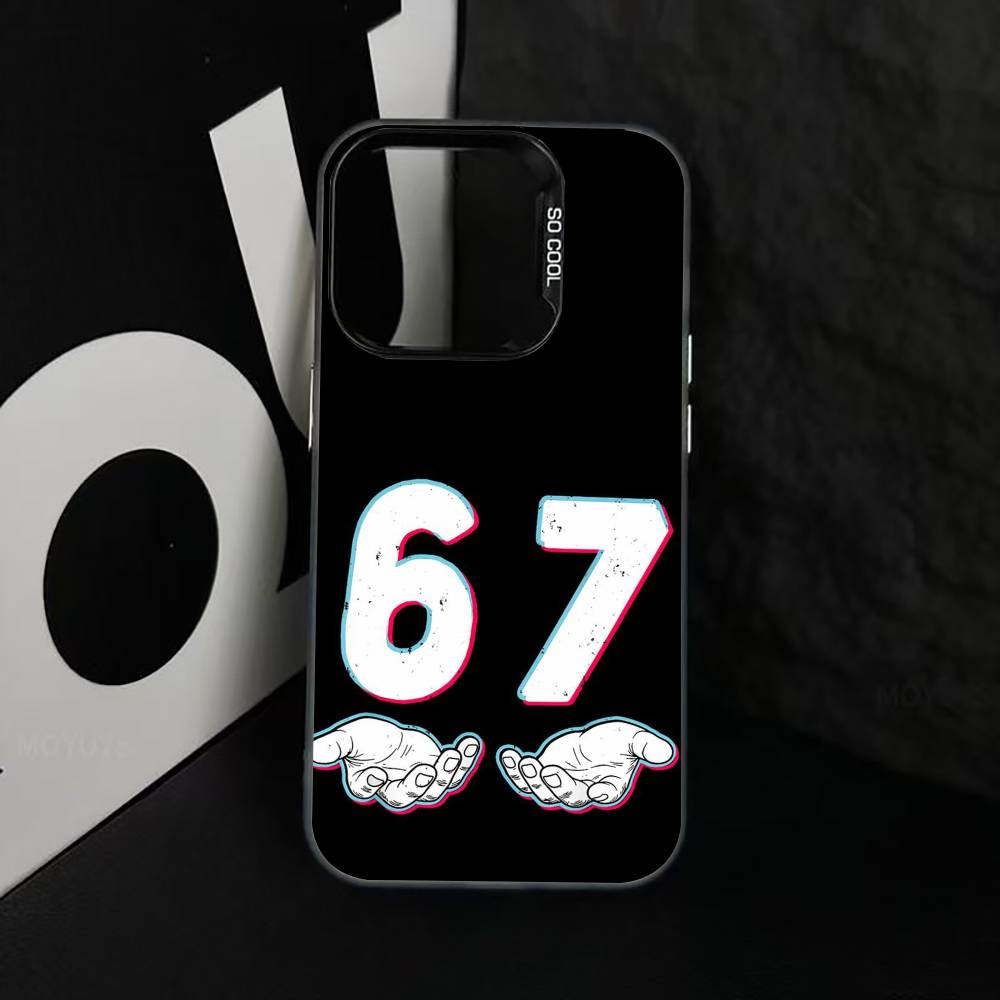 S-Six S-Seven 67 SS Чехол для телефона для iPhone 17,16,15,14,13,12,11 Plus,Pro Max,XS,Цветной Серебристый Чехол для телефона Funda Cover