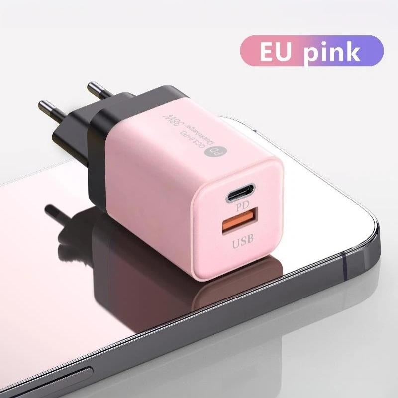 20 Вт Быстрое настенное зарядное устройство США, двойные порты PD USB, высокоскоростная зарядка для смартфонов, планшетов, наушников, небольших цифровых устройств