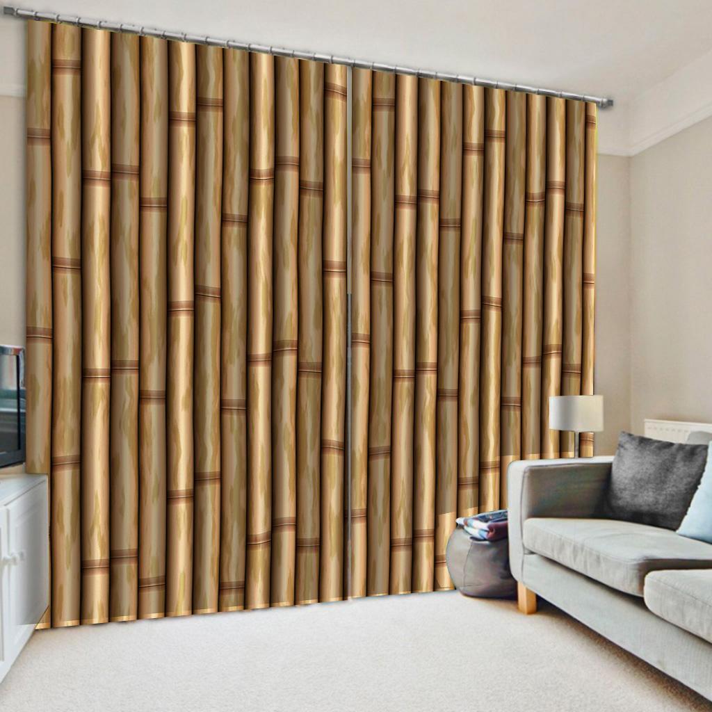 3D Digital Printing Polyester Fabric Bamboo Panda Curtains for Living Room 2 Panels Bedroom Window Curtains Free Shipping