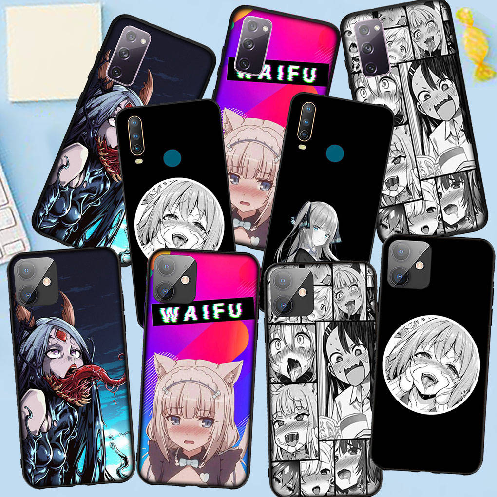 Чехол для Samsung Galaxy S25 S24 S23 iPhone 16 15 Xiaomi Redmi Note 14 13 12 16E 11 Pro OPPO Moto Huawei Ahegao Hentai Manga Harajuku Anime Girl Cover