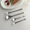 Японская посуда 304 нержавеющая сталь матовый металл десертный нож вилка ложка чайный набор столовых приборов кухонные принадлежности