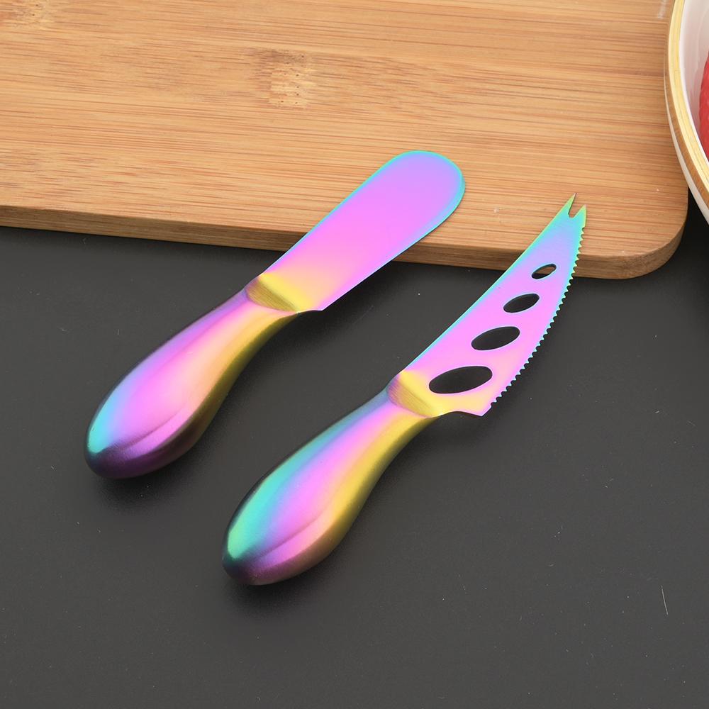 6Pcs Matte Gold Mini Knife Fork Cheese Tool For Butter Cheese Slicer Cutter Stainless Steel Cutlery Tool Kitchen Gadget