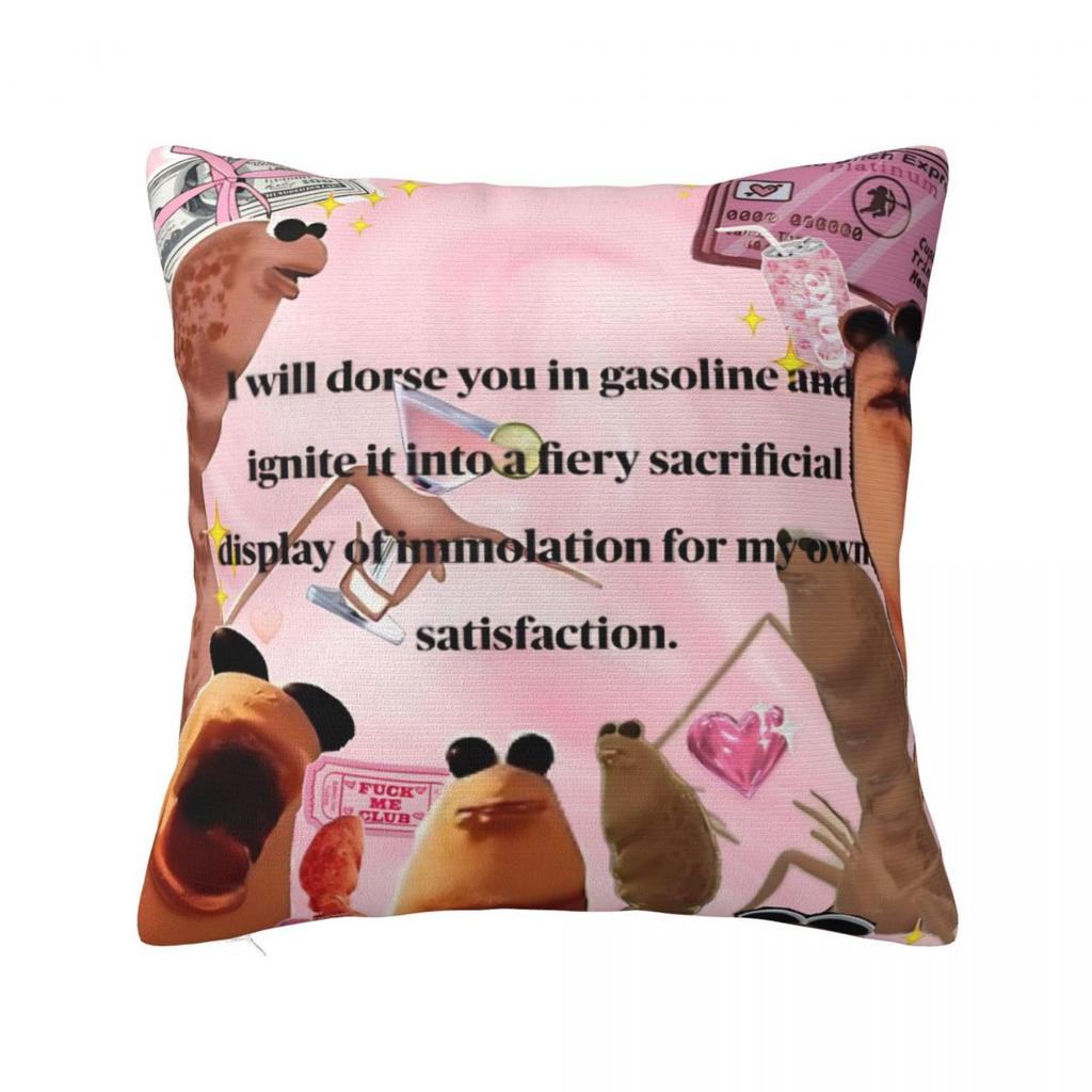 Marcus The Worm Meme Square Pillow Cases Love Robert Cushion Cover Awesome Decorative Pillowcase for Living Room x
