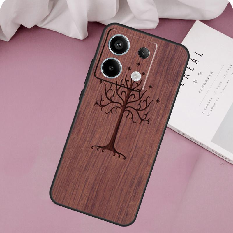 Дерево Цветок Бамбук Деревянный Чехол Для Xiaomi Redmi Note 13 Pro 14 12 11 10 9 11S 12S Redmi 15 14C 10C 12C 13C 15C Чехол
