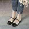 Mary Jane Shoes Women's 2025 Spring Color Matching Single Shoes Round Head Patent Leather Small Leather Shoes Thick Heel Ge Shilin Women's Shoes Retro