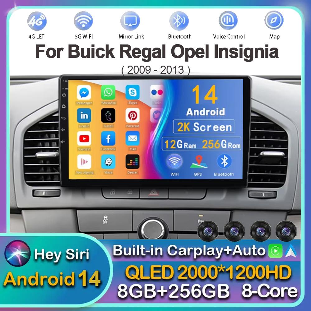 Android 14 Carplay Auto для Buick Regal Opel Insignia 2009 2010 2011 2012 2013 Автомобильный радиоприемник Мультимедийный проигрыватель Стерео GPS WIFI+4G BT