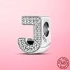 Hot Original 925 Silver Letter CZ Zircon A To Z 26 Letter Charms Beads Fit MULA Charms Bracelet Silver 925 Jewelry