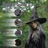 Large Wide Brim Ripped Tattered Witch Hat Tall Pointed Cone Top Pointed Mage Hat  Halloween Party