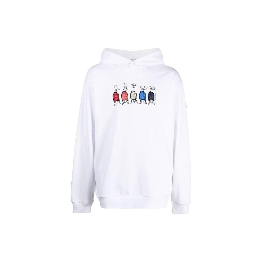 Moncler FW22 Cartoon Duck Print Casual Hoodie Long Sleeve Sweatshirt Men hoodies White H20918G00038809KR001