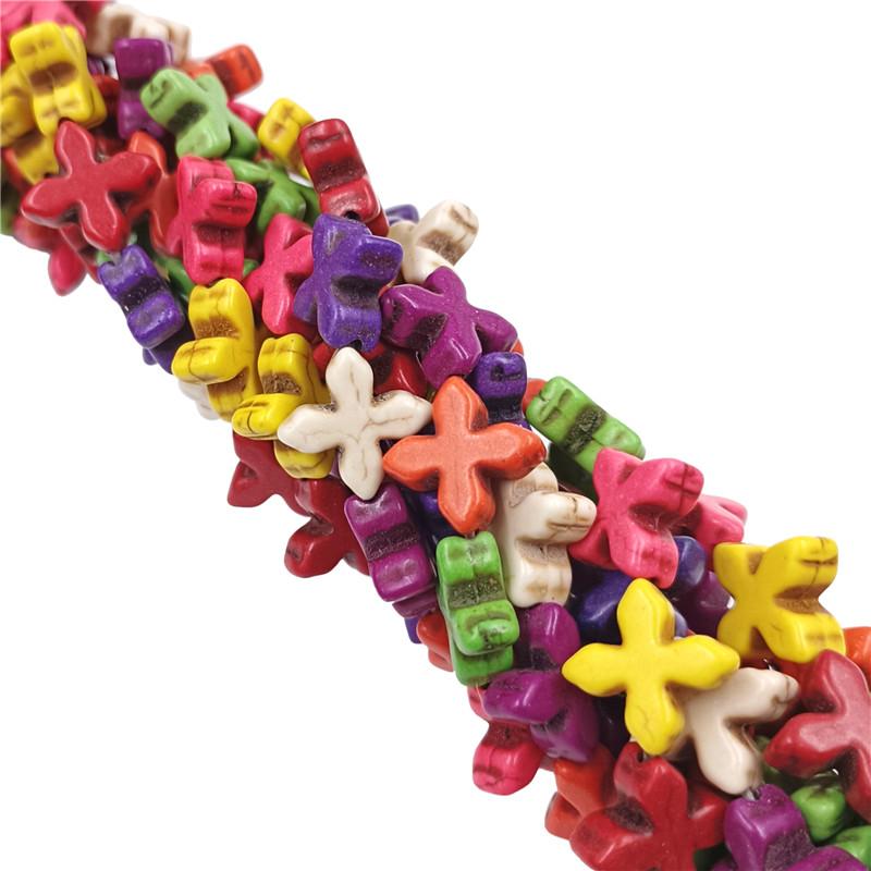 Череп Крест Цветок Плоские Бусины Луна Искусственные Бирюзовые Бусины-Проставки DIY Браслет Ожерелье Аксессуары