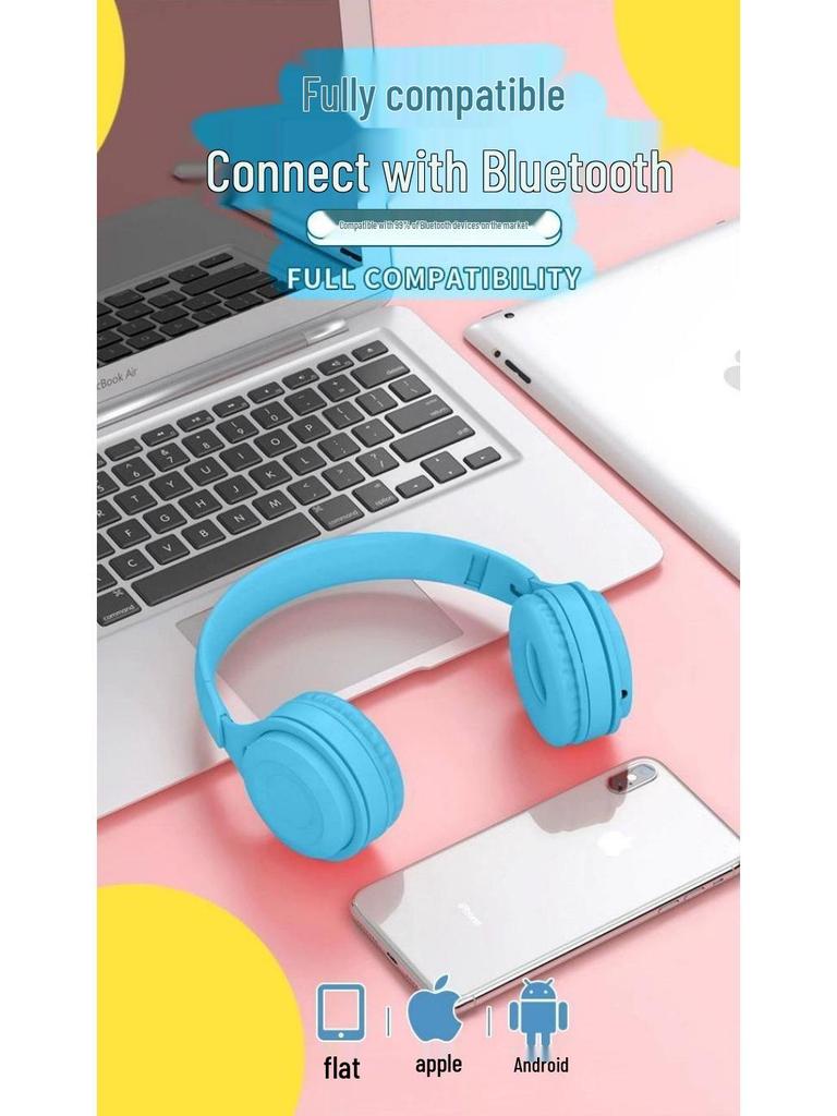 Macaron Y08 Универсальные Милые Высококачественные Беспроводные Bluetooth Накладные Наушники