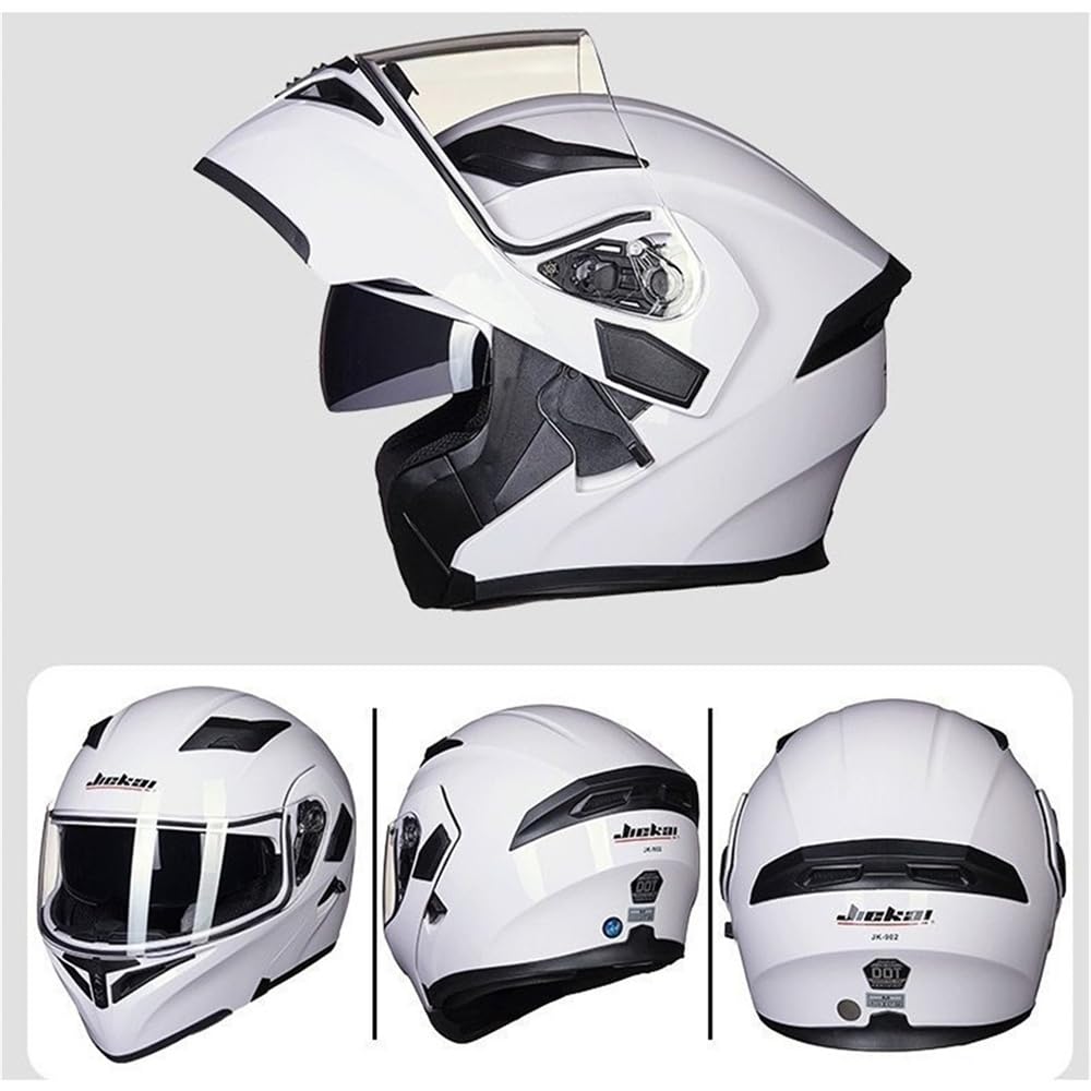 JIEKAI-902 Мотоциклетные принадлежности Полнолицевые откидные высокопрочные ABS Различные принадлежности для мотоциклиста с защитой для лица Мужские и женские мотоциклетные полнолицевые экипировки