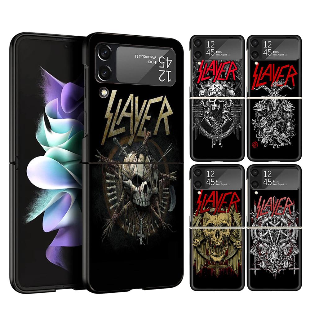 Slayer Heavy Metal Rock Band Phone Case For Samsung Galaxy Z Flip 7 6 5 4 3 5G Cover ZFlip7 ZFlip6 ZFlip4 ZFlip5 ZFlip3 Coque Fu