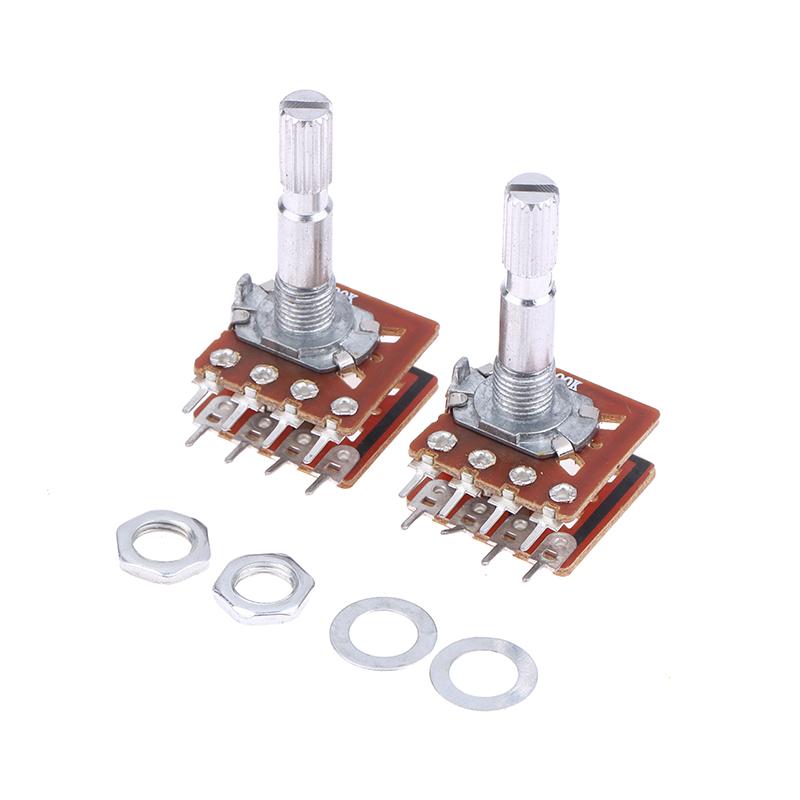 2/5Pcs 8Pins B50K B100K Sound Volume Amplifier Potentiometer Dual Channel 8-Pin Flower Shaft 20Mm 25Mm 30Mm Wh148 (16) Type