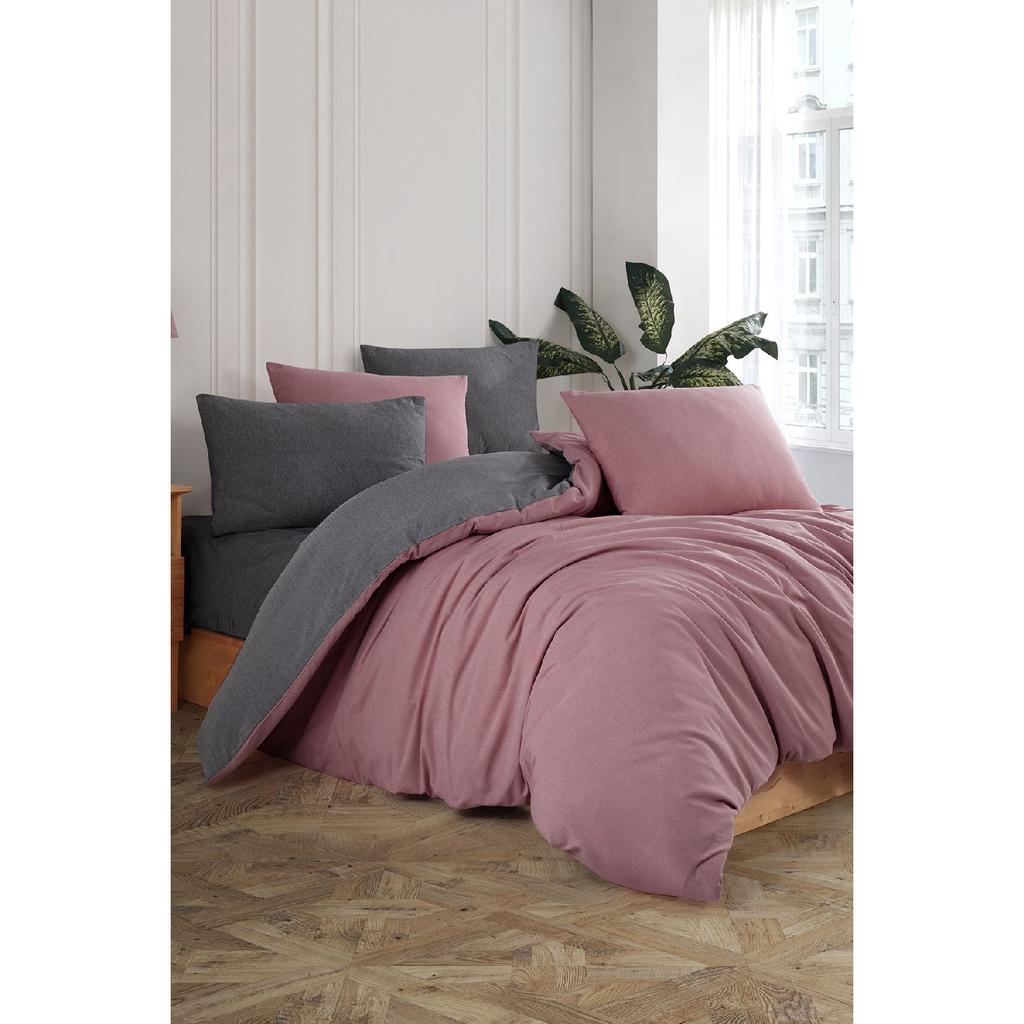 Двойной комплект пододеяльников с простынями | Антрацитовый черный | хлопок