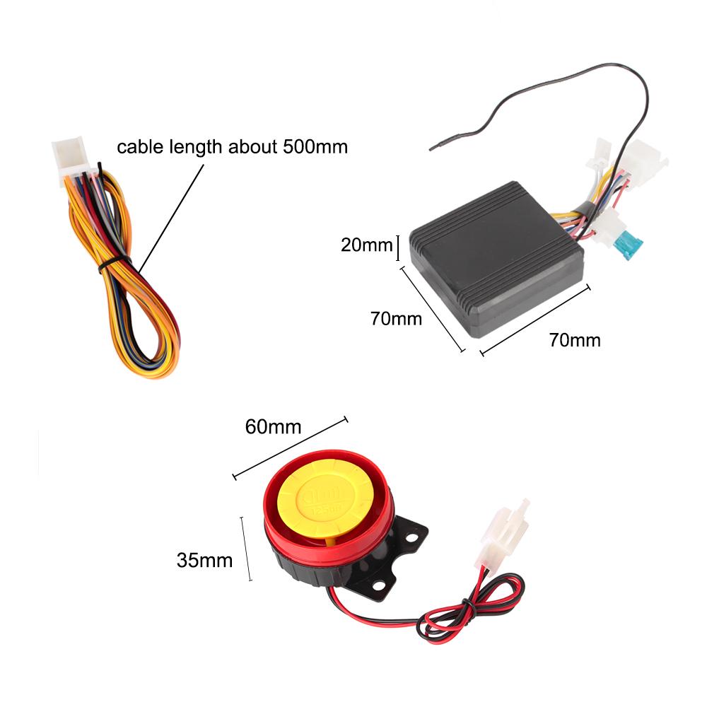 With  Engine Start 12V Motorcycle Anti-theft Alarm Two-way Remote Control Key Anti-theft Security Alarm System Universal