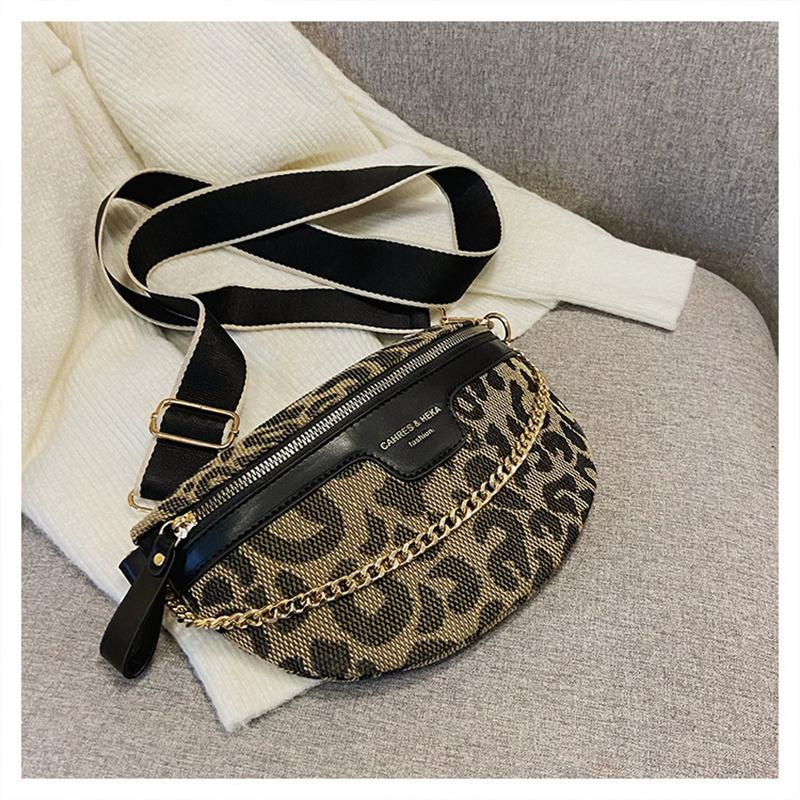 Women's Fashion Leopard Print Fanny Pack, Casual Versatile Zipper Chest Bag, Trendy All-Match Sling Bum Bag for Daily Use