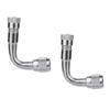 YFFSFDC 90° Extension L Type Air Valve for Motorized Bikes, Bike Air Valve, Bicycle, US Valve, Set of 2, Silver