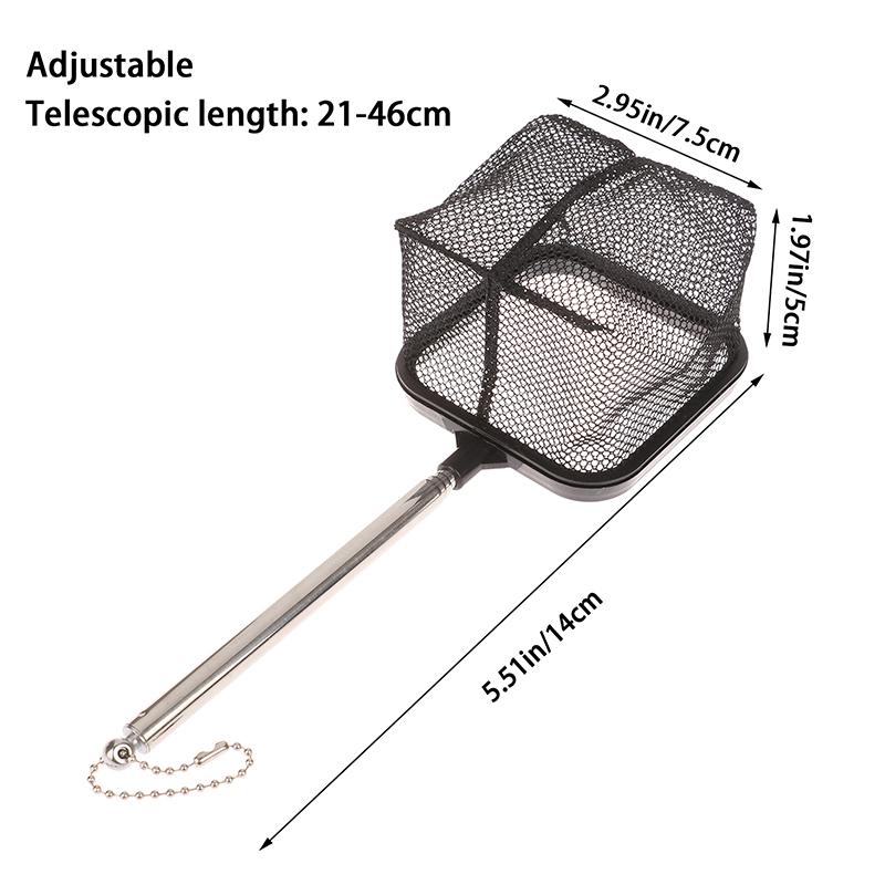 1Pc Aquarium Square Fishing Net Extendable Long Handle Fishing Gear For Catching Fish Shrimp Tank Clean Fishing Gear