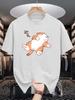 Unisex Black Tee Cute Sleeping Cat Cartoon Animal Graphic Print Crew Neck Short Sleeve Summer Casual Male Cotton Street Top