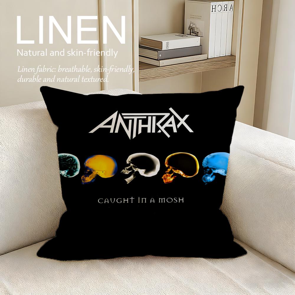 Music Anthrax Cushion Cover Pillowcase Set Pcs x x Breathable Washable Sofa Cushion Cover