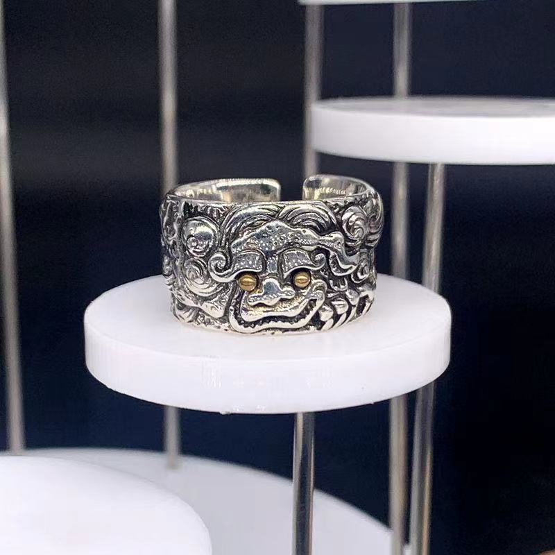 New Domineering, Fashionable and Exaggerated Pixiu Ring, Open Ring, Trendy Men, Domineering and Adjustable