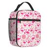 Pink Flamingo Summer Vibes Flamingos Pattern Portable Lunch Boxes Cooler Thermal Food Insulated Lunch Bag Kids School Children