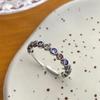 Exquisite S925 Silver Retro Rainbow Zircon Adjustable Ring For Women Stylish And Elegant
