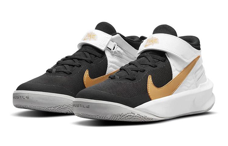 Nike Детские баскетбольные кроссовки Team Hustle D 10 Flyease, нескользящая подошва с амортизацией, износостойкие, средняя высота голенища DD7303-002