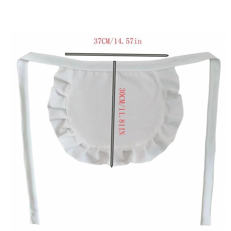 Женский полупоясной кухонный фартук для готовки Короткий Лолита Горничная Сексуальное Кружево Черно-белый Нагрудник Красота Цветок Кафе Фартук Домашняя Работа