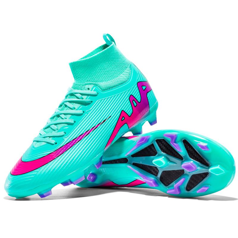 2025 new football shoes long broken nails high top men's and women's youth sports training shoes fashion non-slip