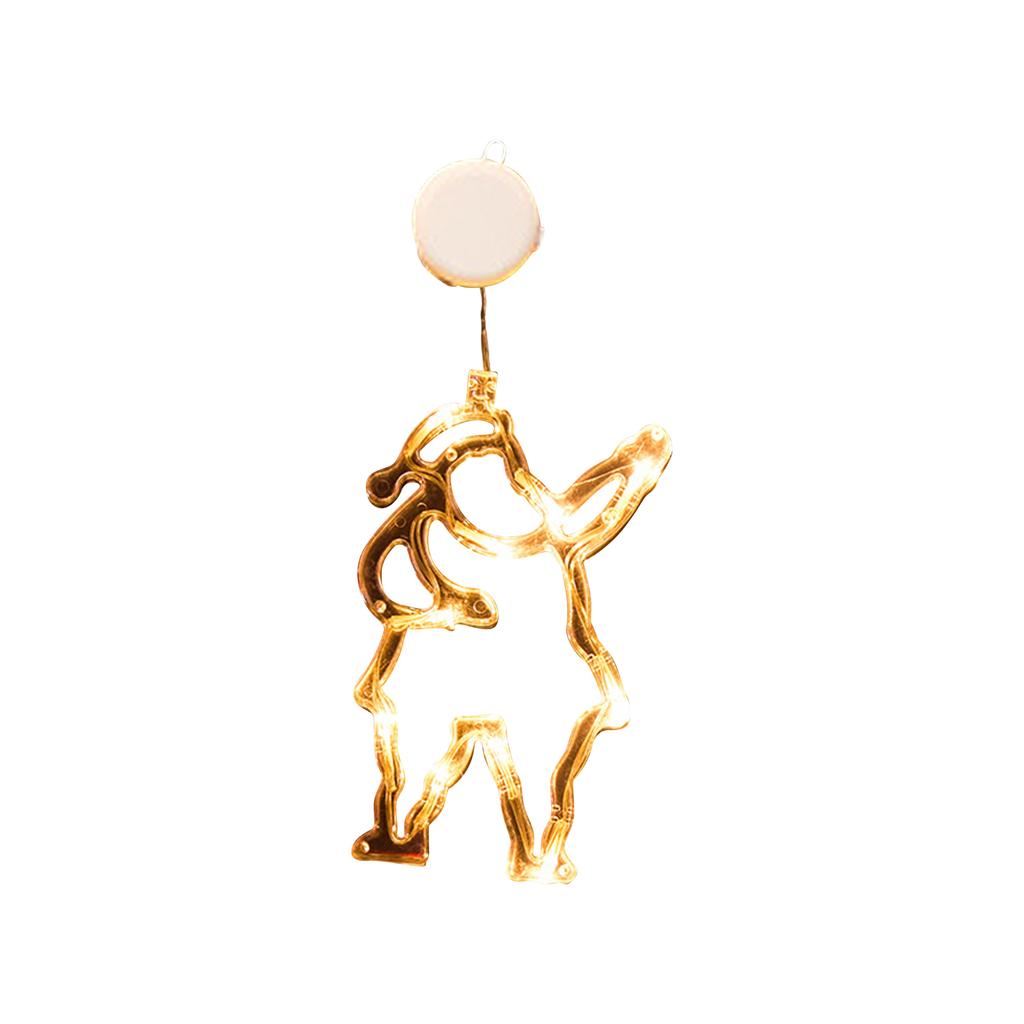 Рождественские оконные световые украшения, рождественские гирлянды в форме елки и другие, на батарейках, с присоской, комнатные подвесные гирлянды.