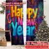 2D плоская печать 2 шт. NewYearJoy Современные светофильтрующие шторы Прочные полиэстеровые шторы Подарки Идеально для гостиной   Дома