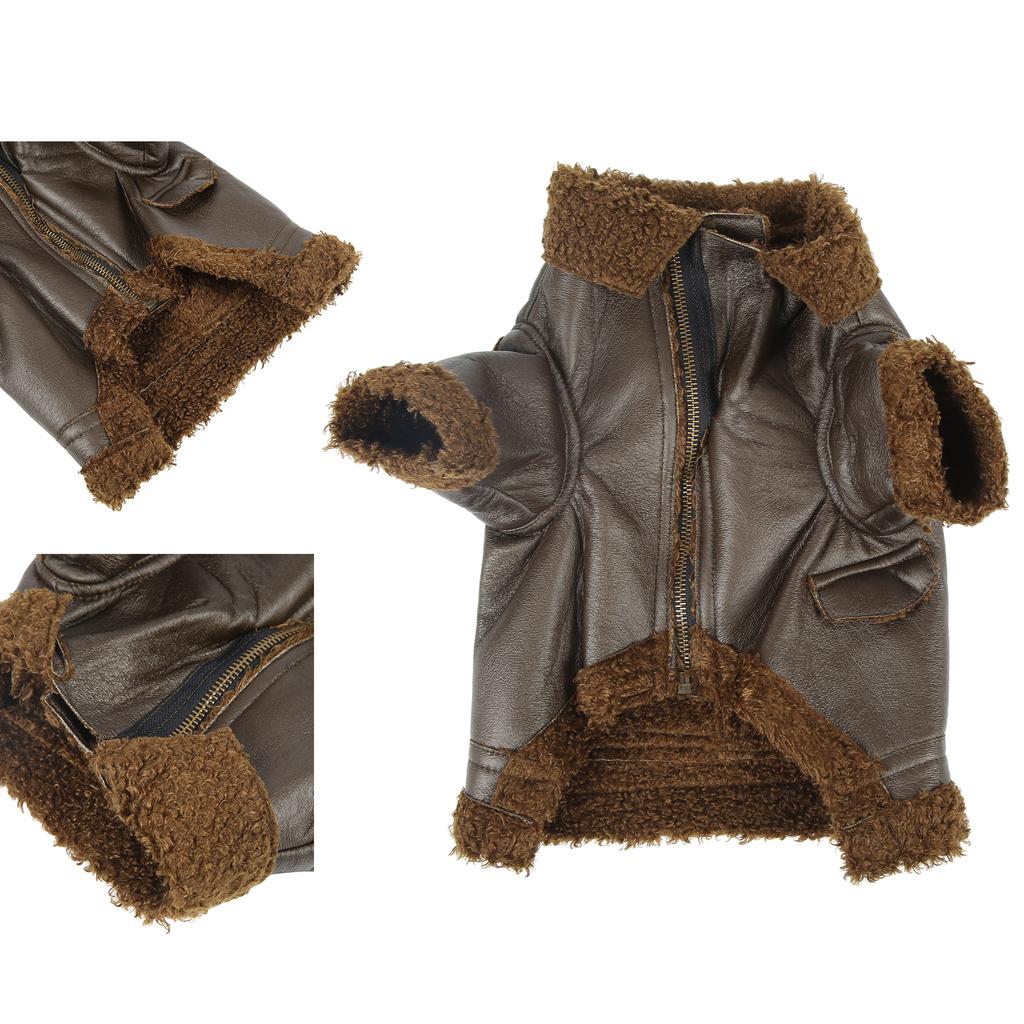 Кожаная куртка для собаки, зимняя кожаная куртка для питомца для маленьких, средних и больших собак и кошек