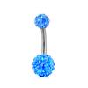 Double Head Studded with Rhinestone Navel Button Colored Clay Shambhala Navel Ring Rubber Clay Circular Diamond Ball Navel Nail