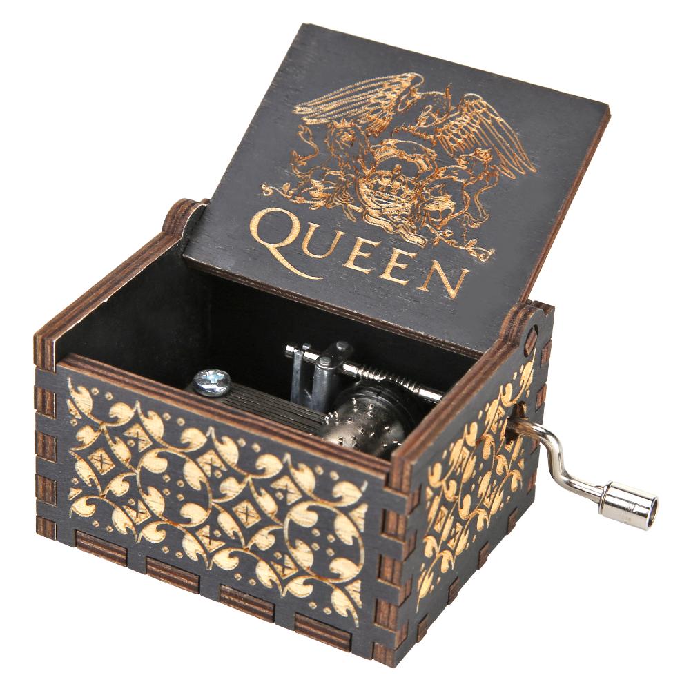 Antique Clockwork Music Box with Melody Beautiful Carved Musical Gadget Home Decoration Christmas Birthday Gift for Boys Girls