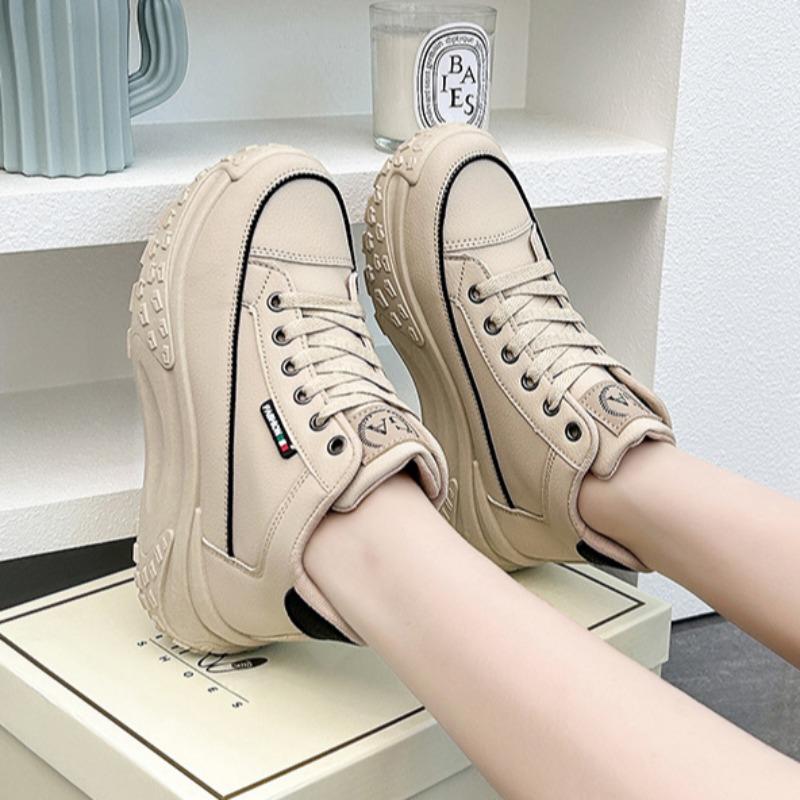 Женские кроссовки осень новая мода высокие повседневные туфли на платформе водонепроницаемая кожа вулканизированная обувь Zapatos Para Mujeres
